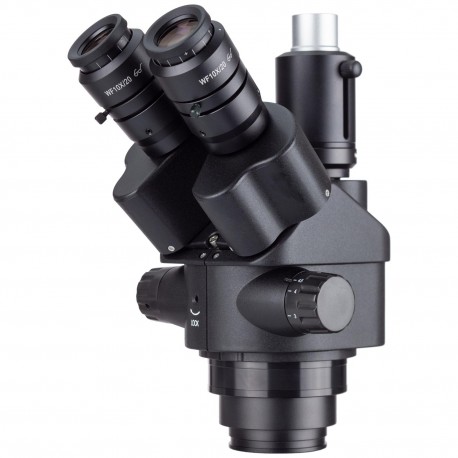 Trinocular Stereo Microscope 7X-45X - AmScope 7X-45X Black Simul-Focal Trinocular Zoom