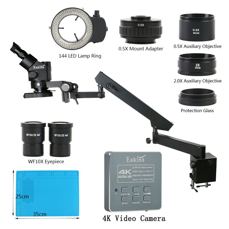 3.5X 90XArticulating Arm Pilla - Simul-Focal Industrial Microscope 4K Hdmi review and price