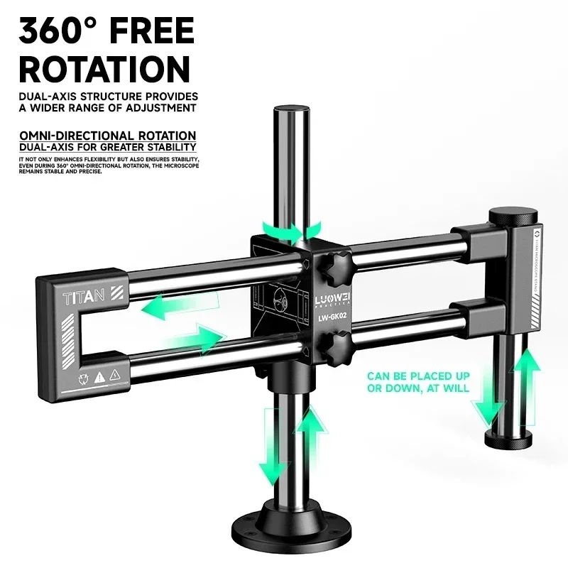 LUOWEI LW-GK02 Biaxal Double B - Articulating Arm Boom Stand Microscope review and price